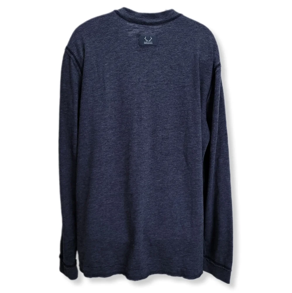 Salute by Levelwear Mens XXL Henley Shirt Gray Nebraska Cornhuskers Long Sleeve - Picture 3 of 7